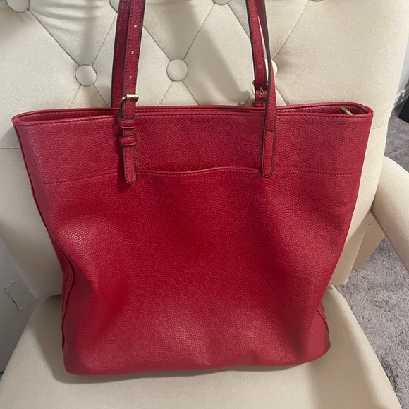 Red Tote bag by Fossil “relic” large tote,school or work ect. - Picture 3 of 13